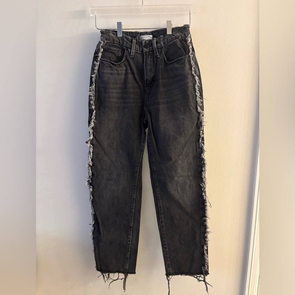 Good American Good Boy Frayed Jeans Size 0 - Picture 2 of 4